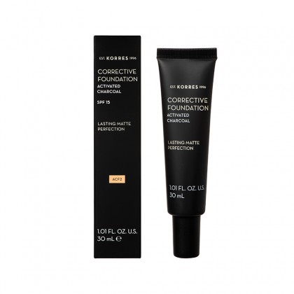 KORRES Corrective Foundation SPF15 Activated Charcoal ACF2 30ml